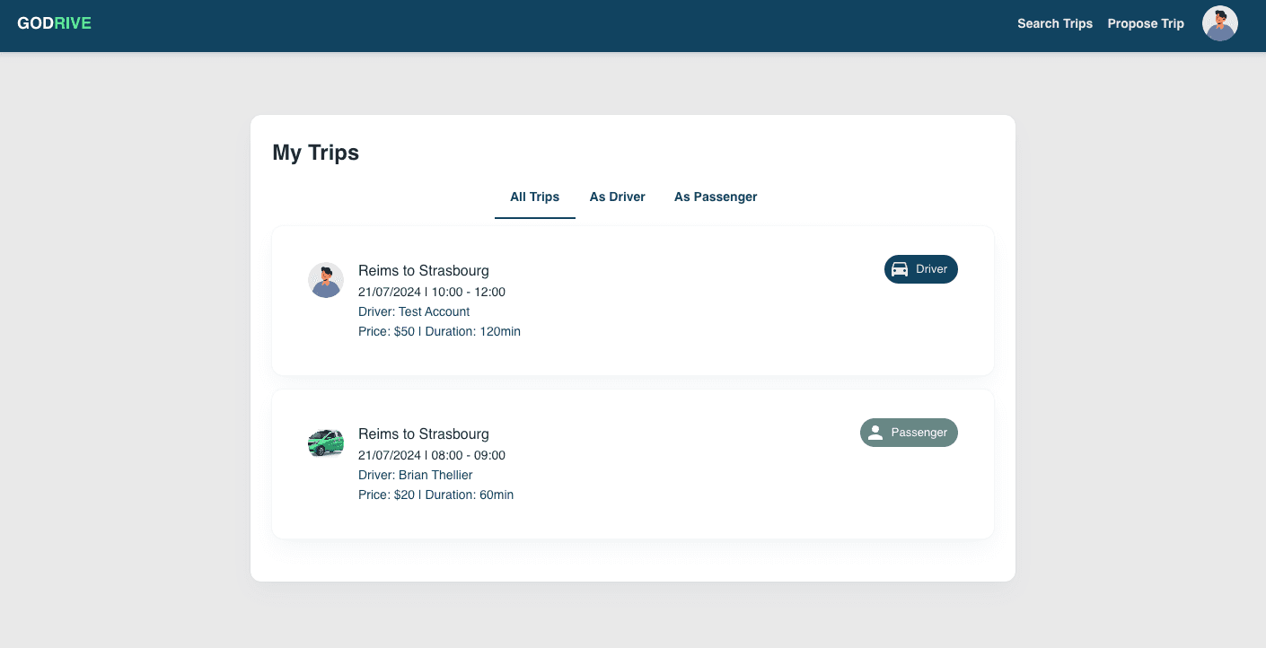 Godrive responsive design