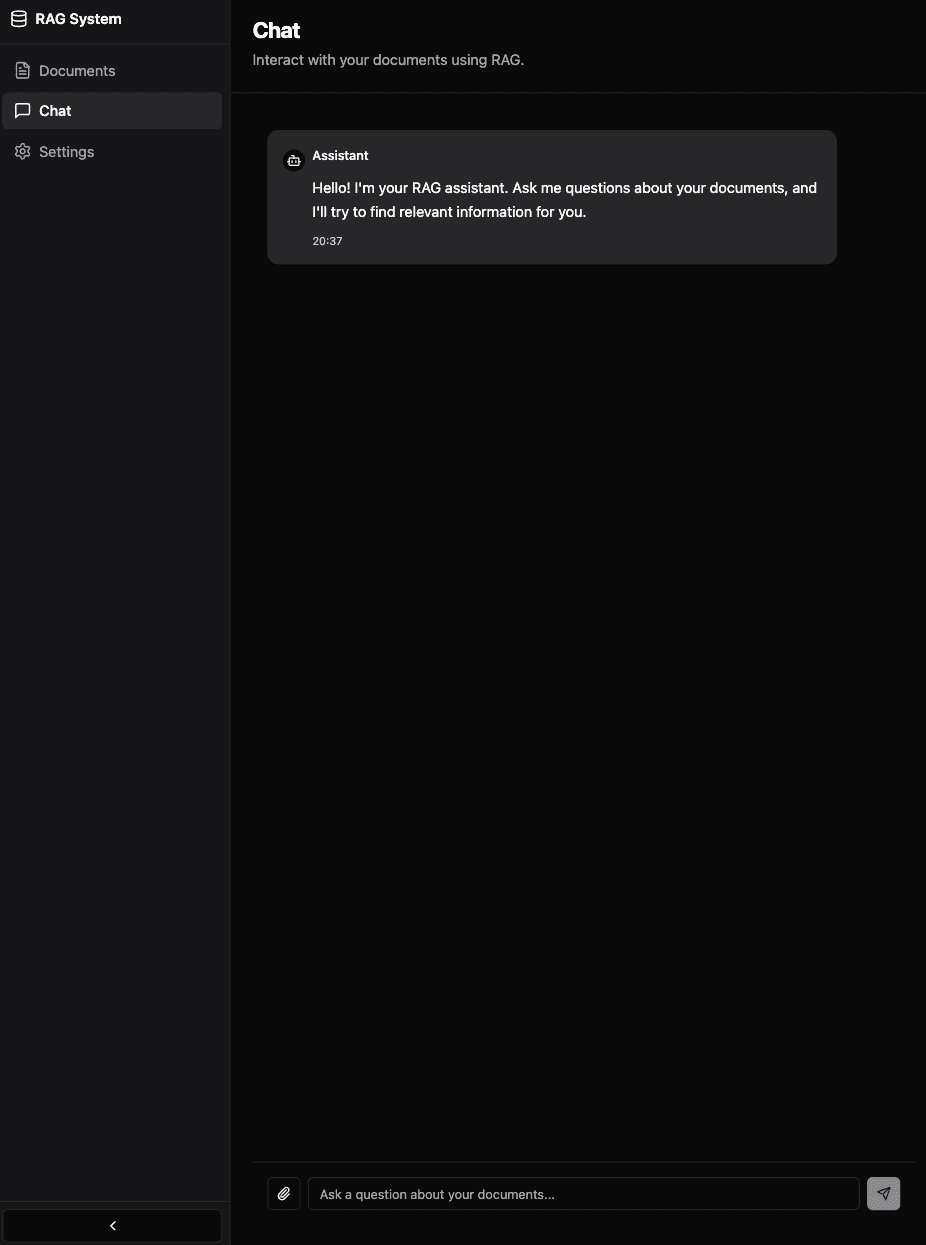 View of the initial chat message